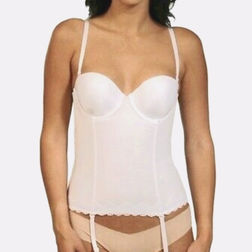 NWOT 34B White Lace Padded Wedding Bustier